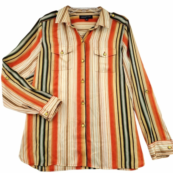 Retro Vintage style Jones Blouse with fun buttons Size Large 70s Vibed - Picture 1 of 5